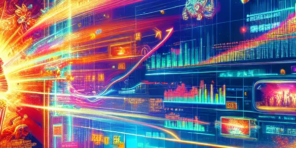 A vibrant digital display showcasing China's 2023 movie box office leaderboard, featuring "热辣滚烫" at the top.